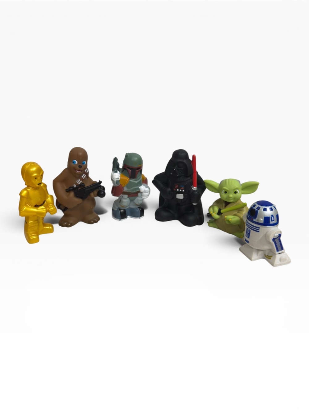 Disney Parks Star Wars Bath Toys Lot C-3PO Vader Yoda R2-D2 Boba Chewbacca - Picture 2 of 11